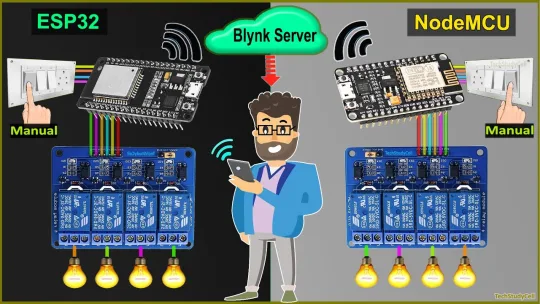 Smart Home Automation System with multiple ESP32 NodeMCU IoT network with Blynk | IoT Projects 2021