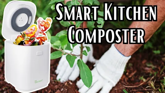 QMCAHCE Compost Bin Review! Automatic Trash Can. Smart Kitchen Composter